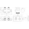Set termostatic unghiular/drept Mexen G05 cu mască S, Duplex, DN50, alb - W908-958-910-20