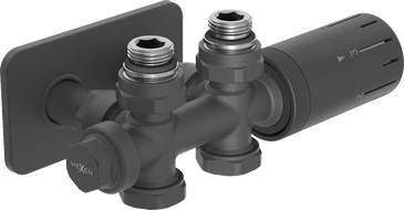 Mexen G05 termosztatikus szett sarok/egyenes, S maszkolással, duplex, DN50, antracit - W908-958-910-66