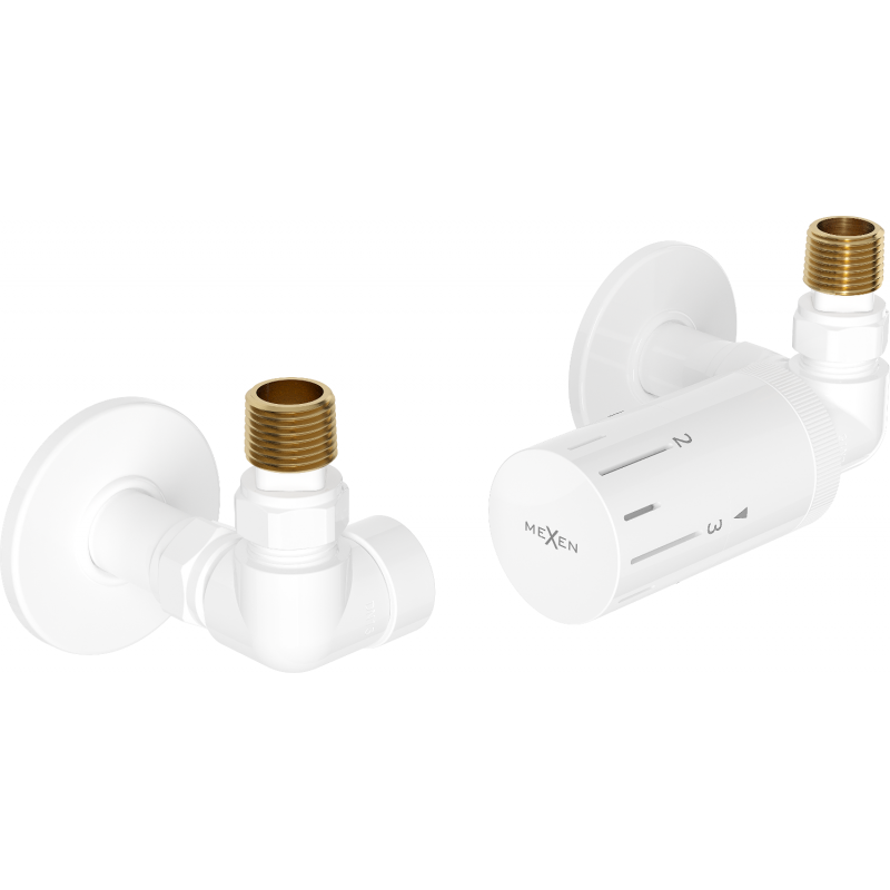 Mexen G05 termosztatikus készlet tengelyirányú burkolattal R, fehér - W903-958-904-20