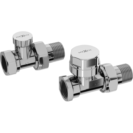 Mexen Uni-Term egyenes radiátorszelepek, króm - W902-000-01