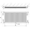 Radiator plat din Mexen CC21 600 x 1400 mm, conectare inferioară medie, 1795 W, negru - W6C21-060-140-70