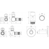 Mexen G00 set de termostat ax cu capac R, negru - W903-900-904-70