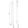 Mexen Pino elektromos fűtőtest törölközőtartóval 1405 x 137 mm, 150 W, fekete - W301-1405-137-00-70