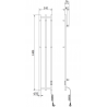 Radiator electric Mexen Pino cu suporturi pentru prosoape 1405 x 242 mm, 200 W, alb - W301-1405-242-00-20