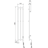 Mexen Pino elektromos törölközőtartós radiátor 1405 x 242 mm, 200 W, fekete - W301-1405-242-00-70