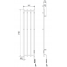 Grup Mexen Pino radiatoare electrice cu suport pentru prosoape 1405 x 347 mm, 250 W, alb - W301-1405-347-00-20