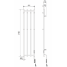 Mexen Pino elektromos radiátor törülközőtartókkal 1405 x 347 mm, 250 W, fehér - W301-1405-347-00-20