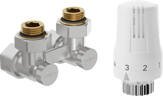Mexen G01 set termostatic cu două țevi DN50, unghiular 1/2"x16 mm, nichel - W911-016-918-01