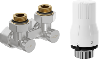 Mexen G02 set termostatic cu două conducte DN50, colțar 1/2"x16 mm, nichel - W911-016-928-01