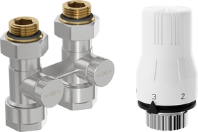 Mexen G02 set termostat dublu DN50, drept 1/2"x16 mm, nichel - W912-016-928-01