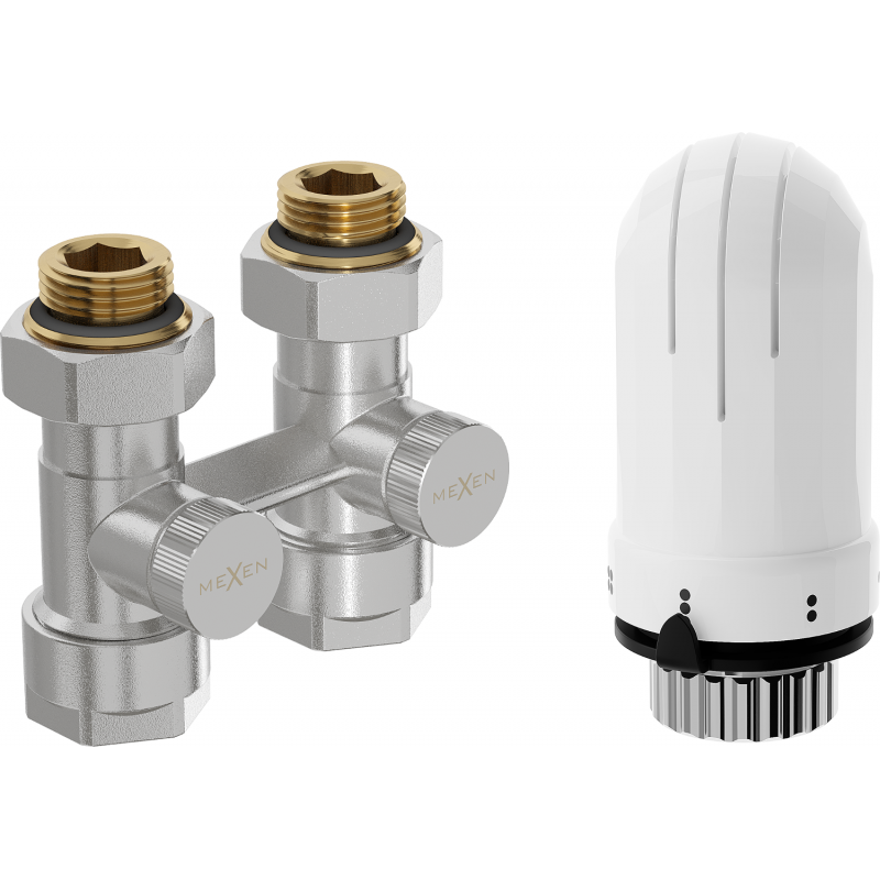 Mexen G03 set termostatic cu două tuburi DN50, drept 1/2"x16 mm, nichel - W912-016-938-01