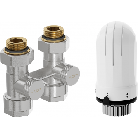 Mexen G03 set termostatic cu două tuburi DN50, drept 1/2"x16 mm, nichel - W912-016-938-01