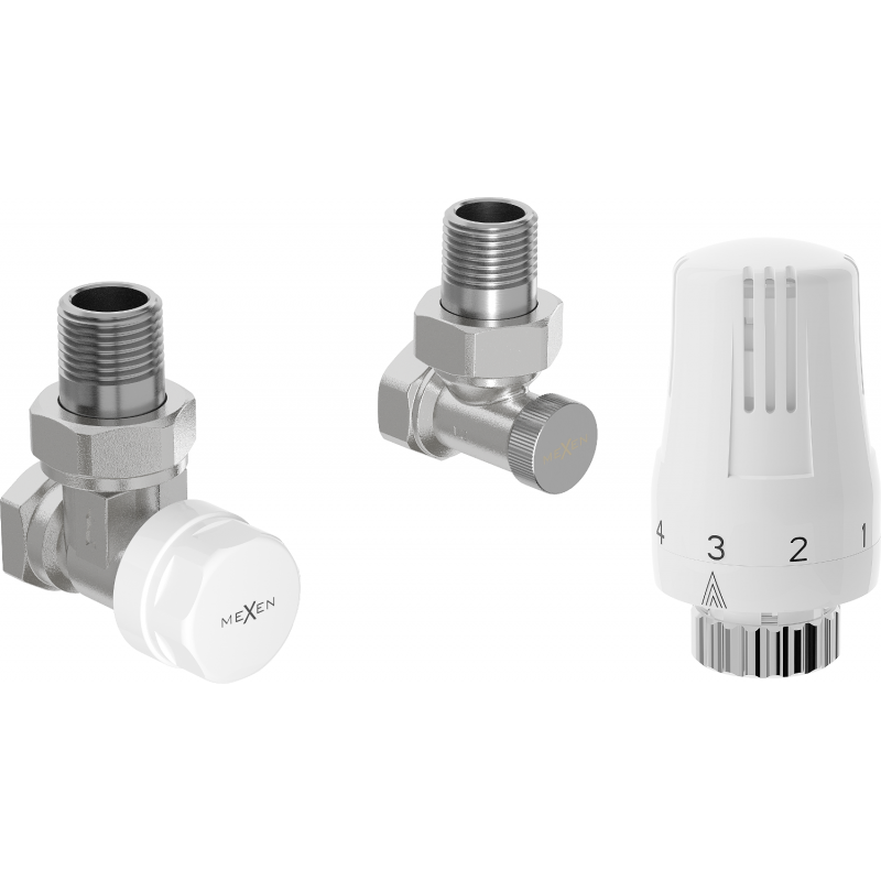 Mexen G01 set termostatic unghiular, nichel - W913-012-918-01