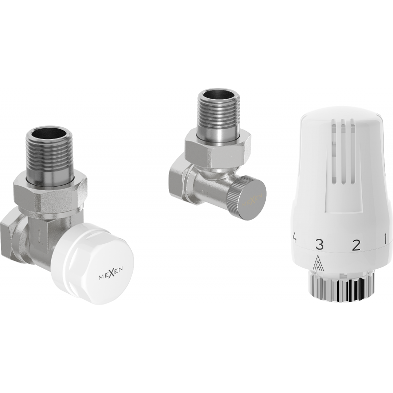 Mexen G01 termosztatikus készlet, szögletes, nikkel - W913-012-918-01