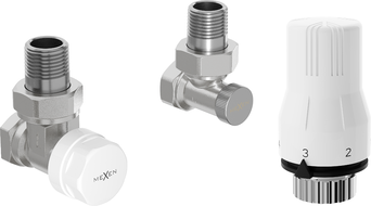 Mexen G02 termosztát készlet, szögletes, nikkel - W913-012-928-01