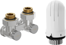 Mexen G03 kétcsöves DN50 termosztatikus készlet, szögletes 1/2"x3/4", nikkel - W911-012-938-01