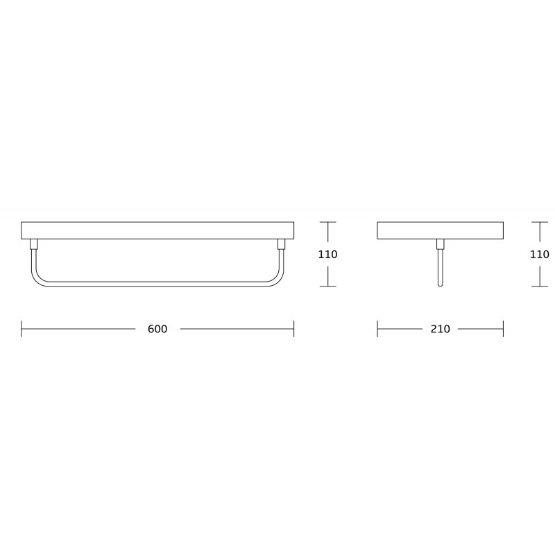 Mexen Pavo raft pentru prosoape, negru - 7030420-70