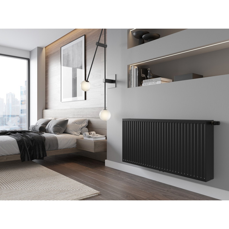 Mexen CC33 300 x 2400 mm-es lapradiátor, alsó középső csatlakozás, 3202 W, fekete - W6C33-030-240-70