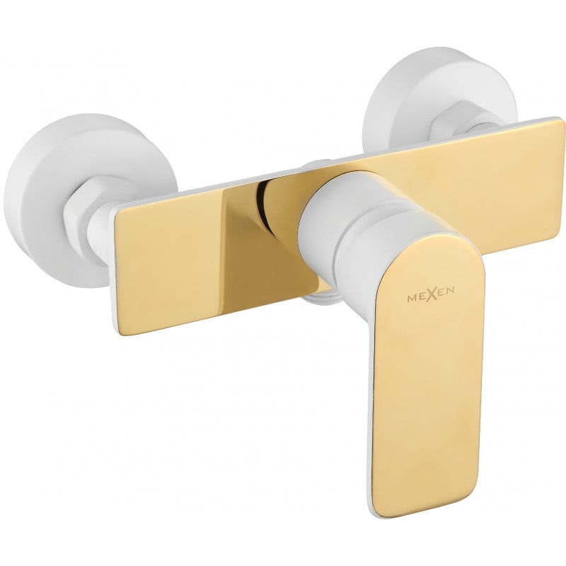 Mexen Alfa zuhany csaptelep, fehér/arany - 745740-25