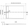 Mexen Amon négyzetes zuhanyzó SMC 130 x 80 cm, fekete - 4F708013