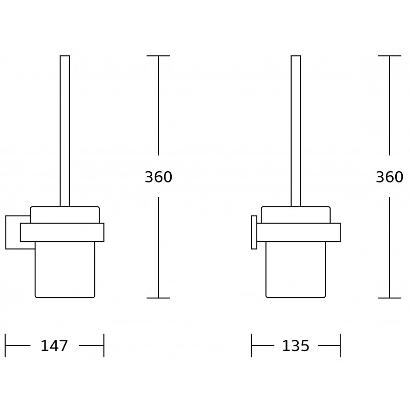 Mexen Vox WC-kefe, fekete - 707050-70