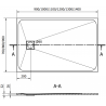 Mexen Bert cadă dreptunghiulară SMC 120 x 80 cm, gri - 4K618012