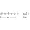 Mexen tripla törölköző fogas, Króm - 709163-00