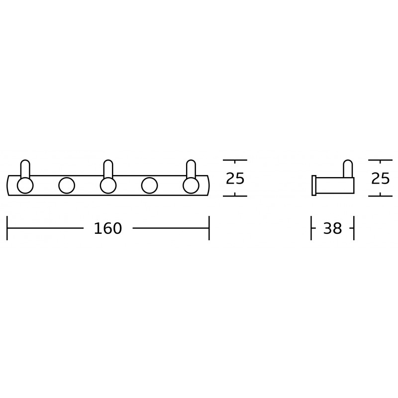 Mexen cârlig triplu pentru prosop, negru - 709163-70