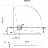 Mexen Bert cabina de duș semicirculară SMC 90 x 90 cm, albă - 4KR109090