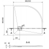 Mexen Bert cabina de duș semicirculară SMC 80 x 80 cm, gri - 4KR618080
