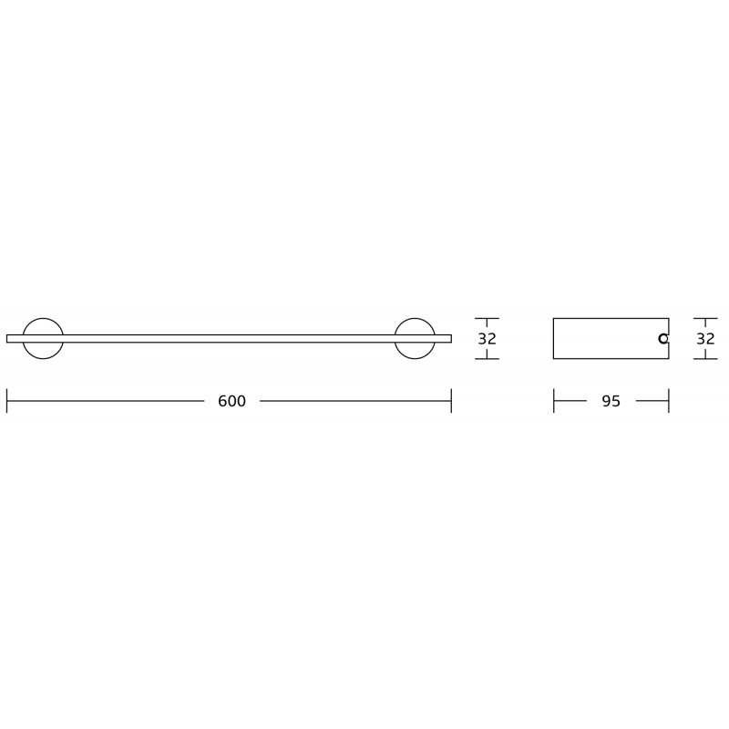 Mexen Aron dupla törölközőtartó, fekete/króm - 7088125-07