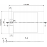 Mexen Otto cădiță dreptunghiulară SMC 140 x 80 cm, neagră - 4N708014