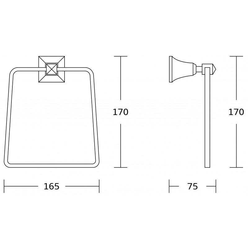 Mexen Dalia törölközőtartó, arany - 7017332-50