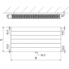 Radiator plat Mexen Line CCL22 400 x 1400 mm, conectare la bază centrală, 1593 W, negru - W6C22L-040-140-70