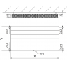 Mexen CCL22 Line lapradiátor 500 x 1200 mm, alsó középső csatlakozás, 1637 W, fekete - W6C22L-050-120-70