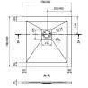 Mexen Stone+ cădiță din compozit pătrată 70 x 70 cm, albă, cu mască albă - 44107070-W