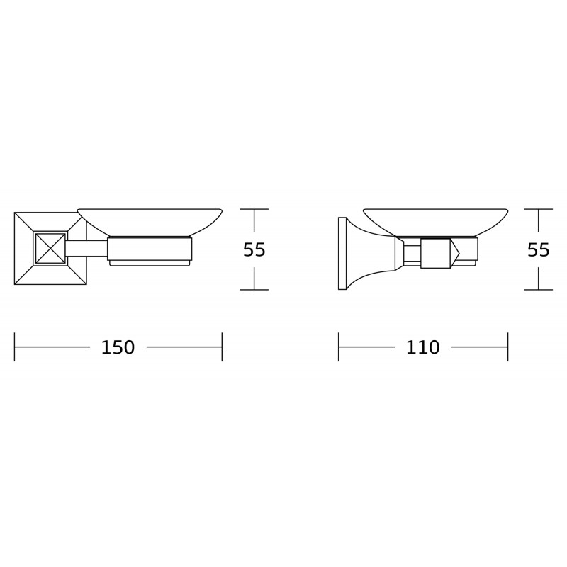 Mexen Dalia suport pentru săpun, negru - 7017339-70