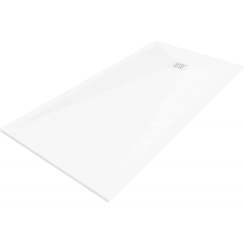 Mexen Stone+ kompozit zuhanytál, téglalap alakú 180 x 70 cm, fehér, fehér takaró - 44107018-W
