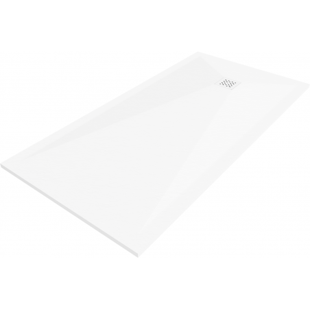 Mexen Stone+ kompozit zuhanytál, téglalap alakú 180 x 70 cm, fehér, fehér takaró - 44107018-W