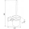 Mexen Dalia perie de toaletă, Neagră - 7017350-70