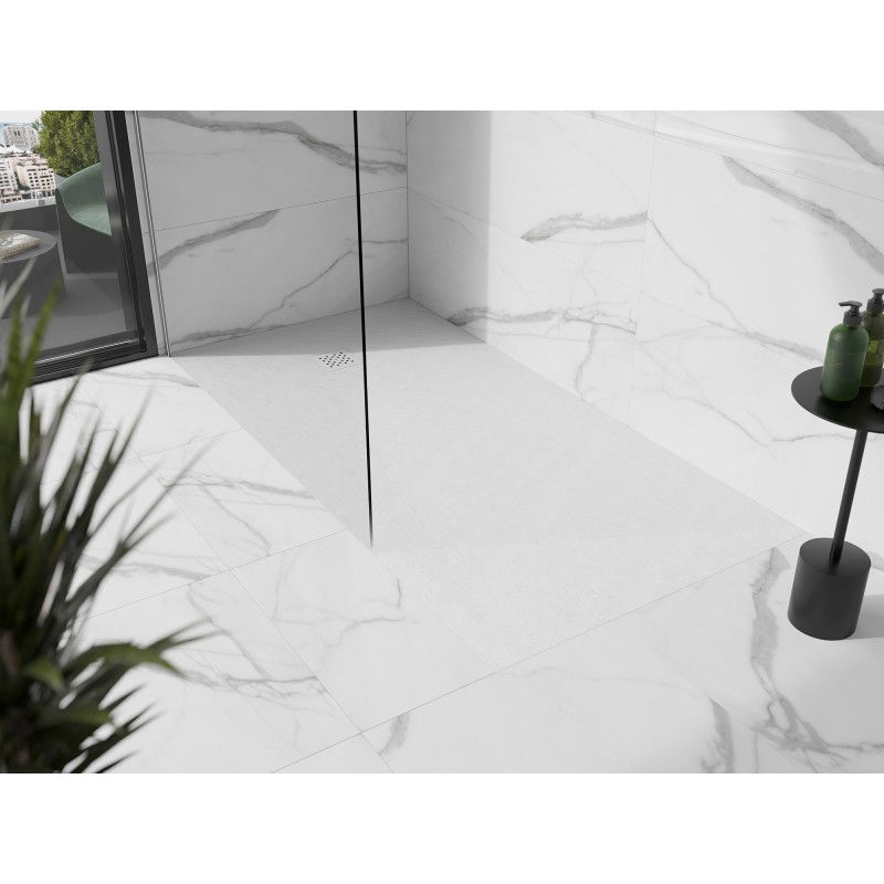 Mexen Stone+ cădiță de duș compozit dreptunghiulară 160 x 80 cm, albă, mască albă - 44108016-W