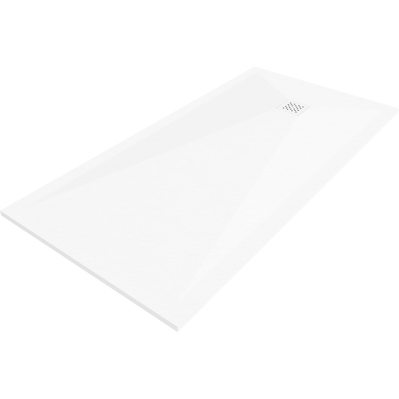 Mexen Stone+ téglalap alakú kompozit zuhanytálca 180 x 80 cm, fehér, fehér burkolat - 44108018-W