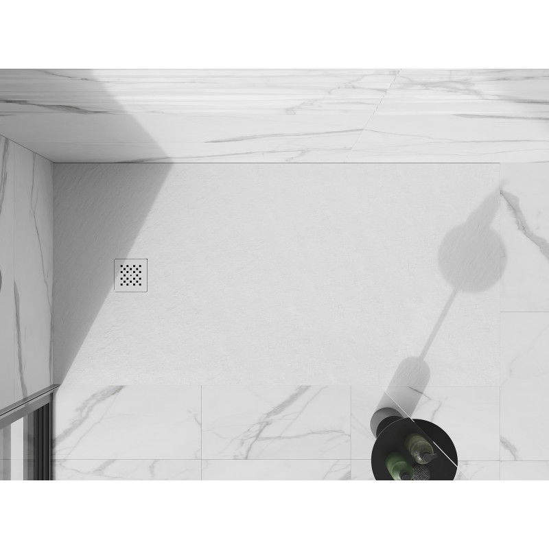 Mexen Stone+ kompozit zuhanytálca téglalap alakú 200 x 80 cm, fehér, fehér fedél - 44108020-W