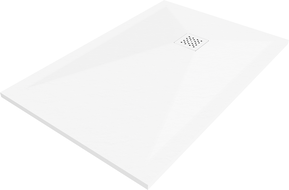 Mexen Stone+ dus cu plăci compozit dreptunghiular 140 x 100 cm, alb, masca albă - 44101014-W