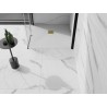 Mexen Stone+ kompozit négyzet alakú zuhanytálca, 90 x 90 cm, fehér, arany takaróelem - 44109090-G