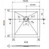 Mexen Stone+ cadă de duș pătrată compozită 80 x 80 cm, albă, capac de scurgere auriu - 44108080-G