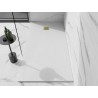Mexen Stone+ 200 x 90 cm-es, fehér, arany burkolatú kompozit téglalap alakú zuhanytálca - 44109020-G