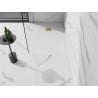 Mexen Stone+ bazin compozit dreptunghiular 110 x 90 cm, alb, capac auriu - 44109011-G