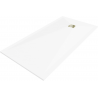 Mexen Stone+ kompozit zuhanytál téglalap 160 x 80 cm, fehér, arany takaró - 44108016-G
