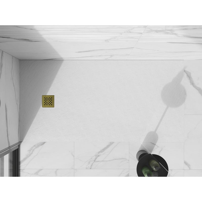 Mexen Stone+ brodzik compozit dreptunghiular 180 x 80 cm, alb, mascare aurie - 44108018-G